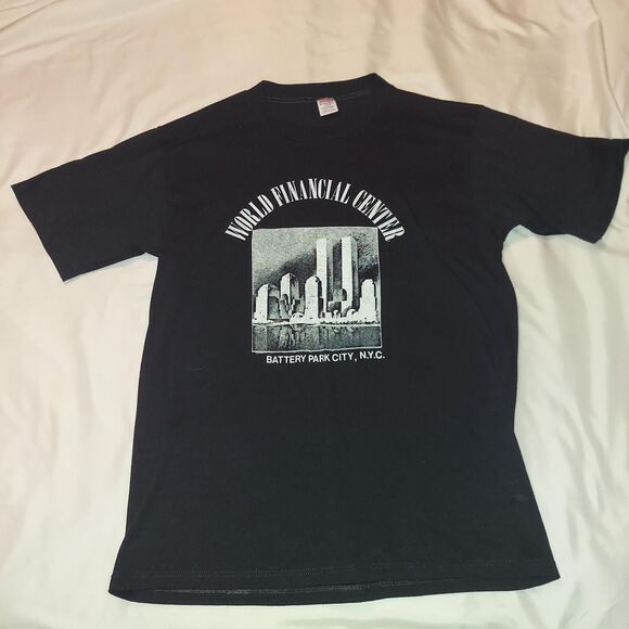 Jerzees Vintage 80s Black World Financial Center Battery Park NYC - Picture 1 of 3
